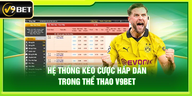 Hệ thống kèo cược hấp dẫn trong thể thao V9bet